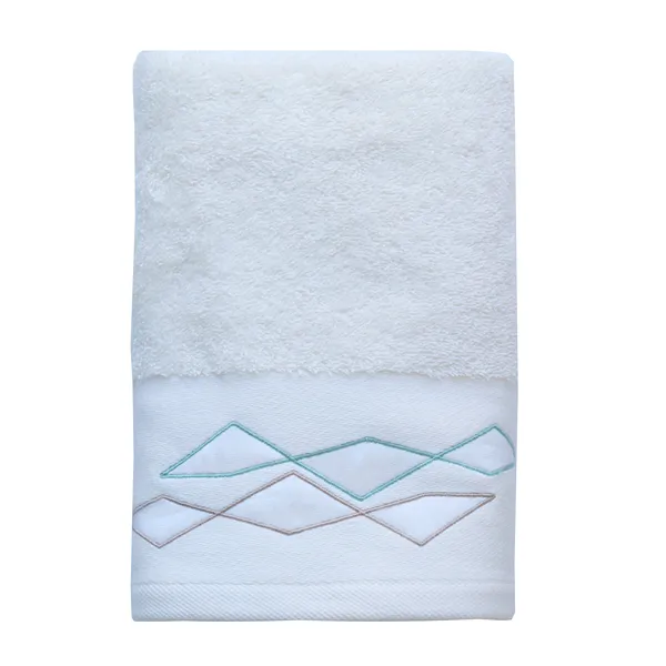 Nova Home Celine Towel with Satin Details - 100% Cotton - White (Available In Sizes) product thumbnail 5
