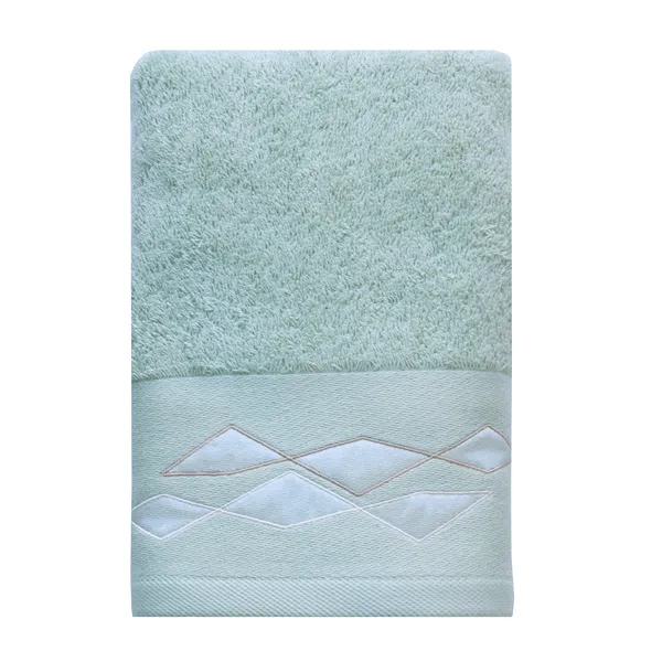 Nova Home Celine Towel with Satin Details - 100% Cotton - Light Green (Available In Sizes) product thumbnail 4