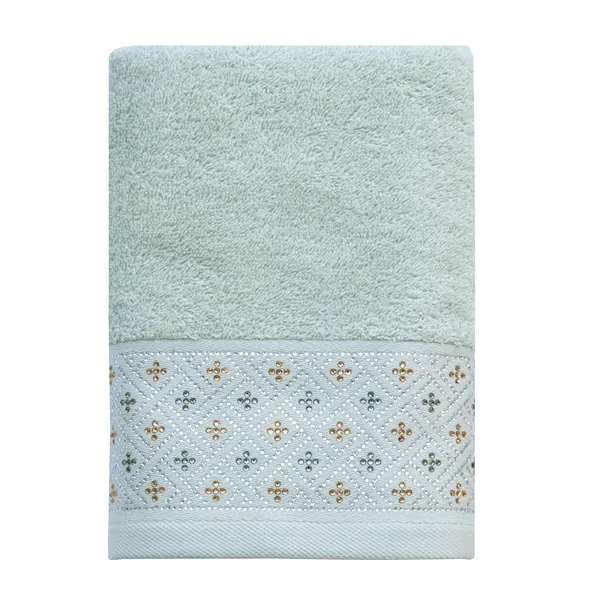 Nova Home Roberta Towel with Silver Details - 100% Cotton - Light Grey (Available In Sizes) product thumbnail 5