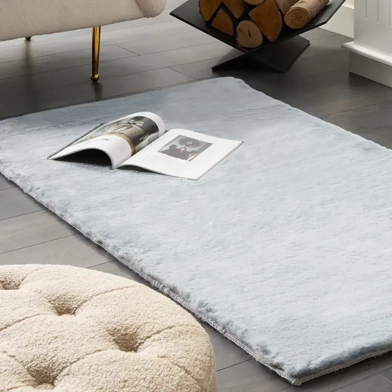 Nova Home "Bunny" Fur Accent Rug – Silver (Available In Sizes) product thumbnail 14