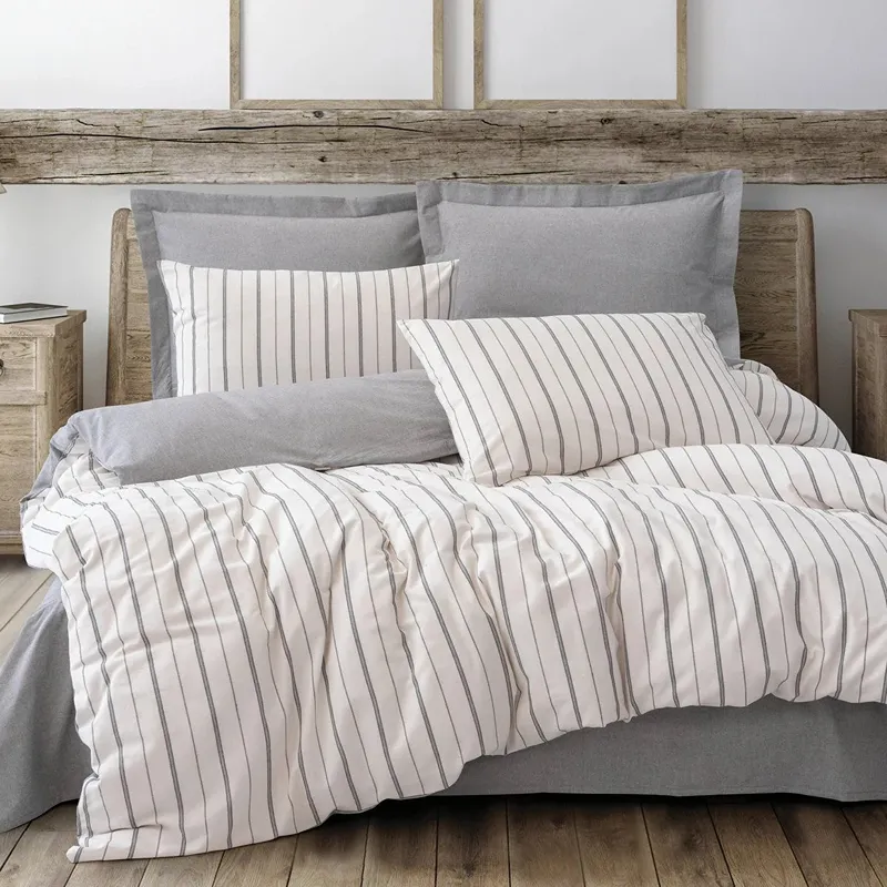 Nova Home Unus Yarn Dyed Duvet Cover Set -Poly Cotton - Grey (Available In Sizes) product thumbnail 5