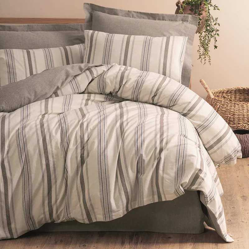 Nova Home Neoma Yarn Dyed Duvet Cover Set -Poly Cotton - Mink (Available In Sizes) product thumbnail 4