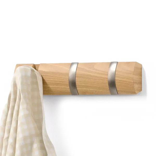 Umbra Flip 3 Hooks Wall Rail - Natural product thumbnail 3