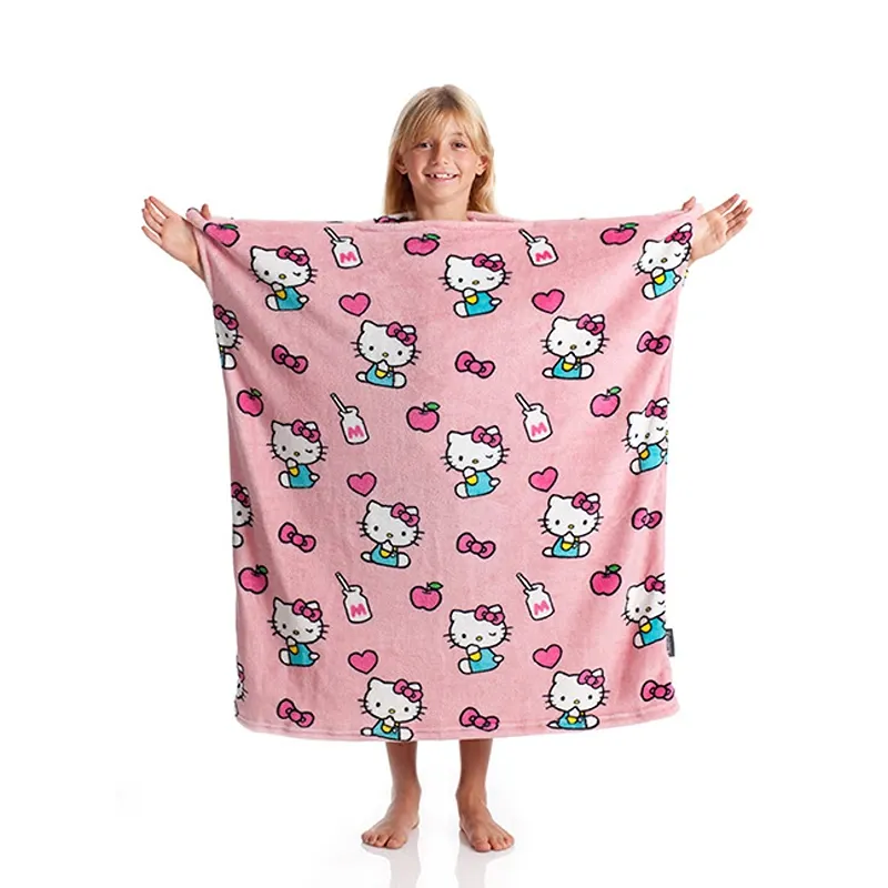 Kanguru Momonga Hello Kitty Kids' Wearable Blanket - 80x90 Cm - Pink product thumbnail 3