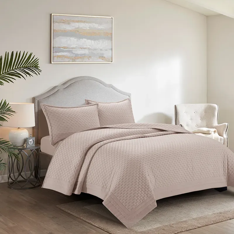 Nova Home Sonic Pre Washed Summer Bed Spread Set - Taupe (Available In Sizes) product thumbnail 3