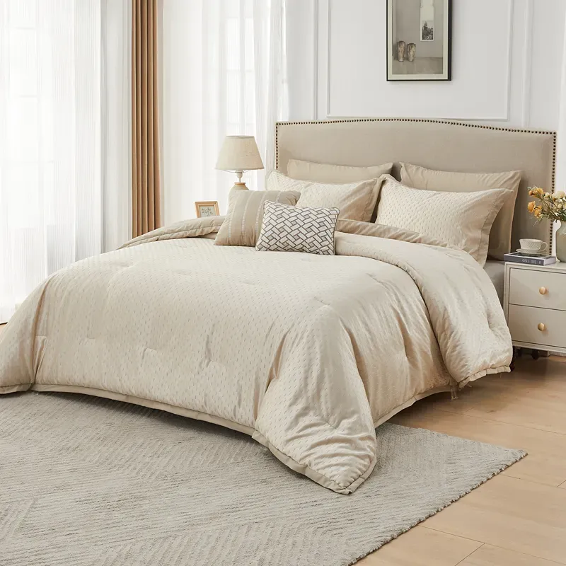 Nova Home Galileo Jacquard Comforter Set - King & Super King - 8 Pcs - Green product thumbnail 12