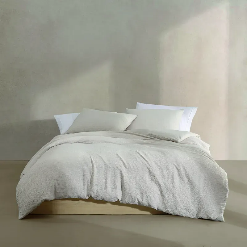 Nova Home Calven Seersucker Summer Duvet Cover Set - D.Grey (Available In Sizes) product thumbnail 4