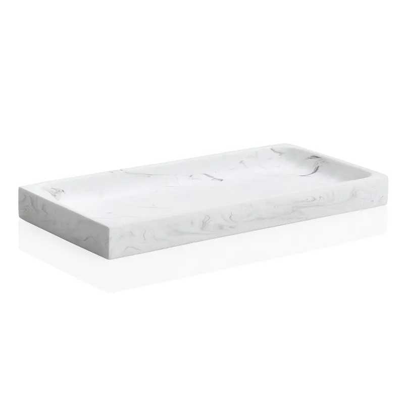 Andrea White Marble Bathroom Tray product thumbnail 3