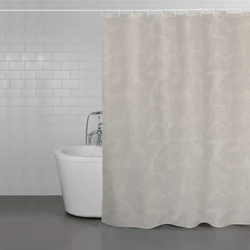 Weva Banana Leaves Water Proof Shower Curtain - Light Purple (Available In Sizes) product thumbnail 3