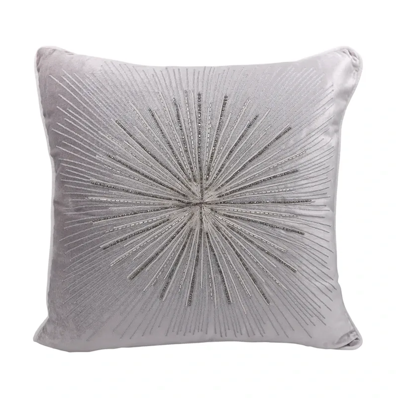 Nova Home Burst Handmade Embroidered Velvet Cushion Cover with Bead – Gold – 50x50 cm product thumbnail 3