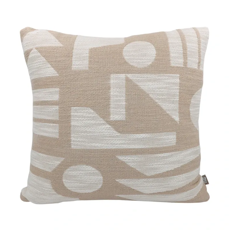 Nova Home Forma Embroidered Jacquard Cushion Cover – 45x45 cm – Taupe product thumbnail 3