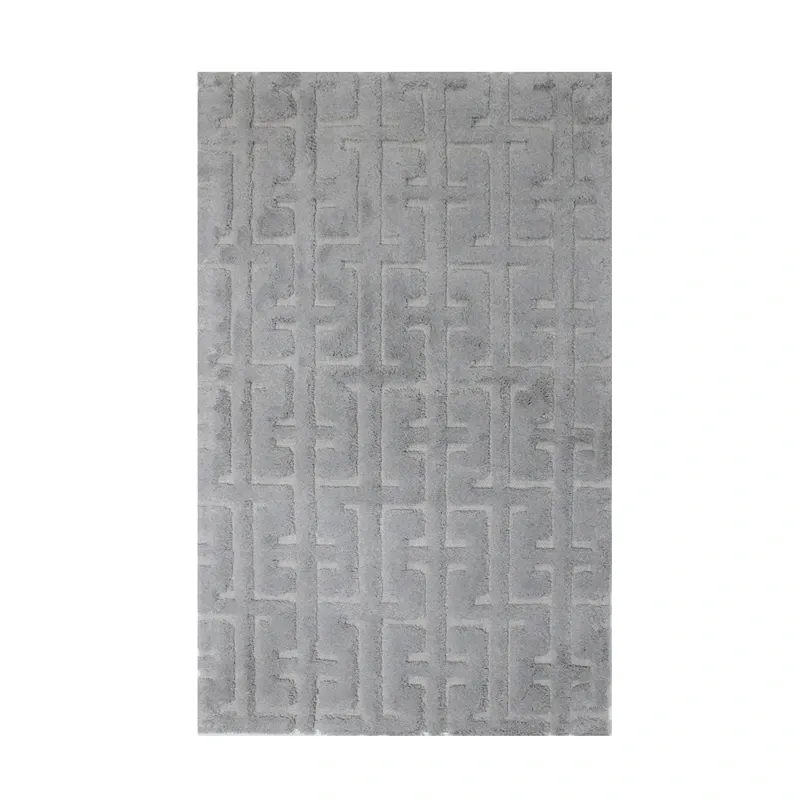 Nova Home Framework Cotton Bath Rug - Light Grey (Available In Sizes) product thumbnail 3