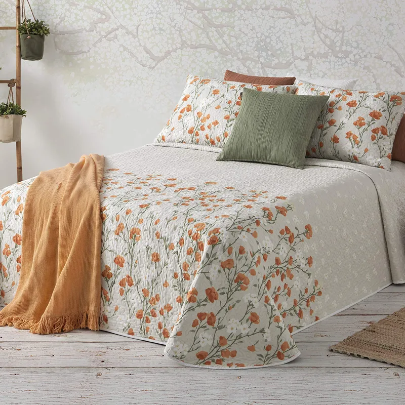 Manterol "Bouti Provenza" Reversible Summer Bedspread Set - Beige (410 07) (Available in Sizes) product thumbnail 5