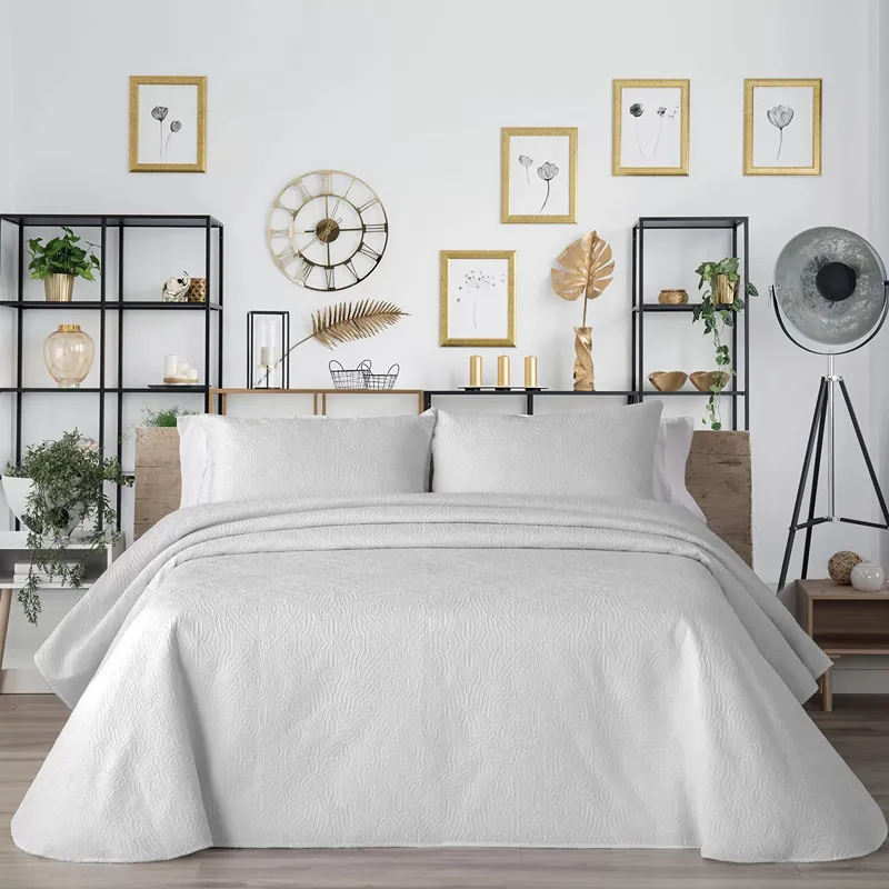 Manterol "Bouti Summer Soft" Mosaic Summer Bedspread Set - Grey (004 12) (Available in Sizes) product thumbnail 4