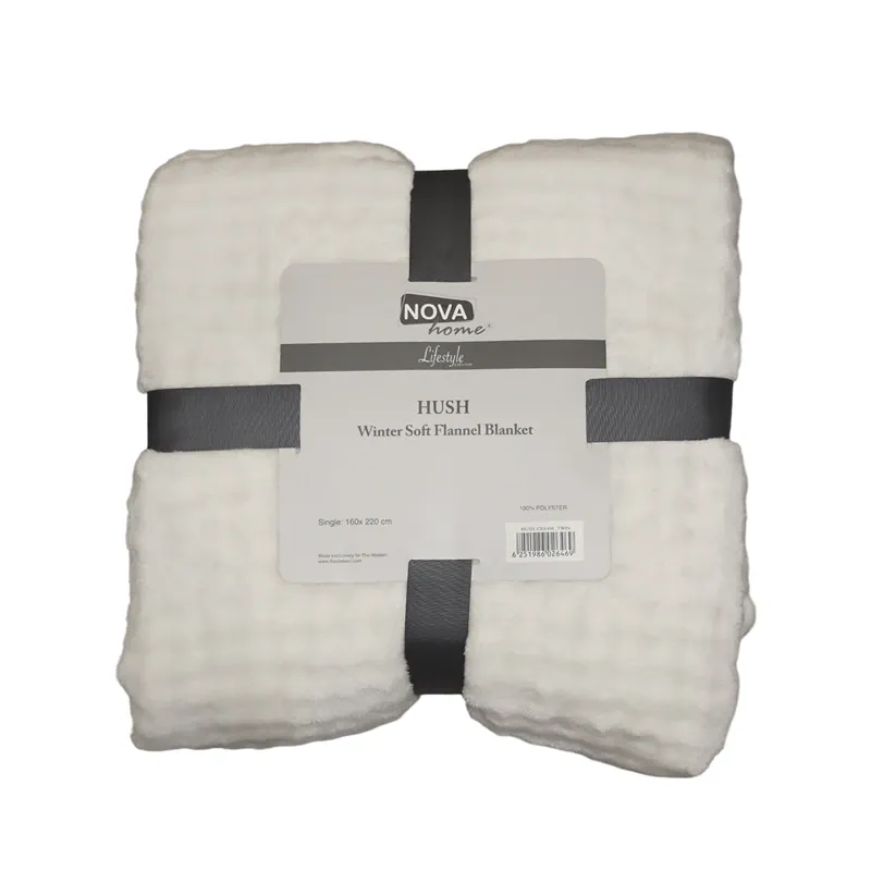 Nova Home Hush Winter Soft Bubble Flannel Blanket - Cream (Available In Sizes) product thumbnail 3