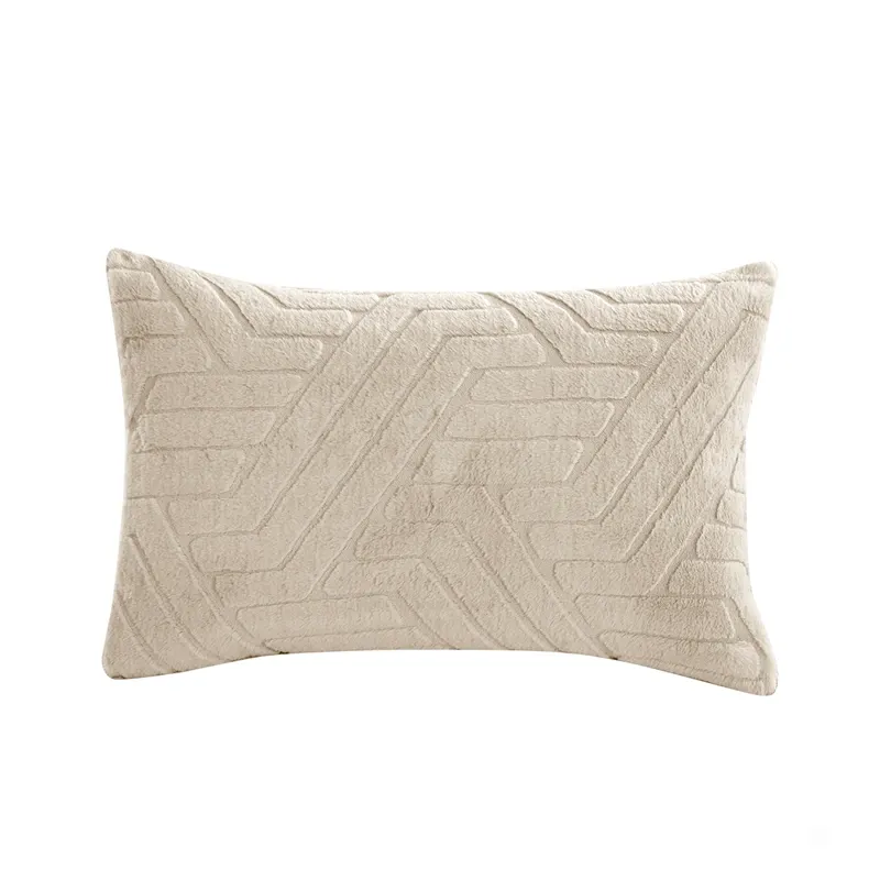 Nova Home Chevrone Winter Jaquard Fur Comforter Set with Soft Mink Backing - Beige (Available In Sizes) product thumbnail 17