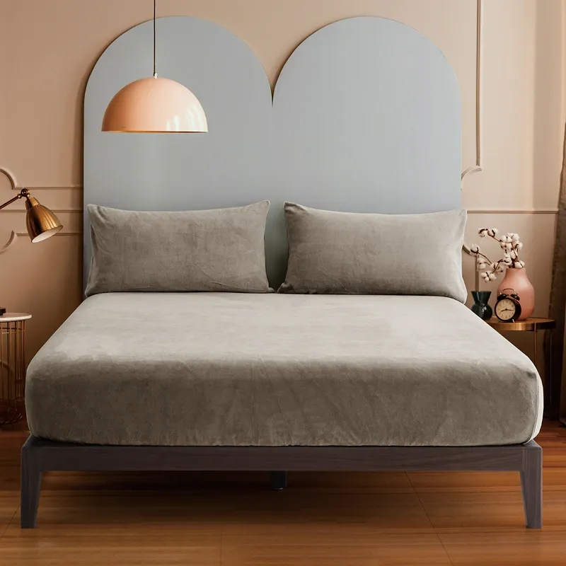 Nova Home WarmFit Winter Microfleece Fitted Sheet Set - Taupe (Available in Sizes) product thumbnail 4