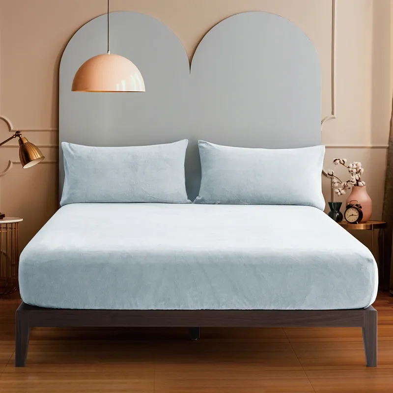 Nova Home WarmFit Winter Microfleece Fitted Sheet Set - Silver (Available in Sizes) product thumbnail 4