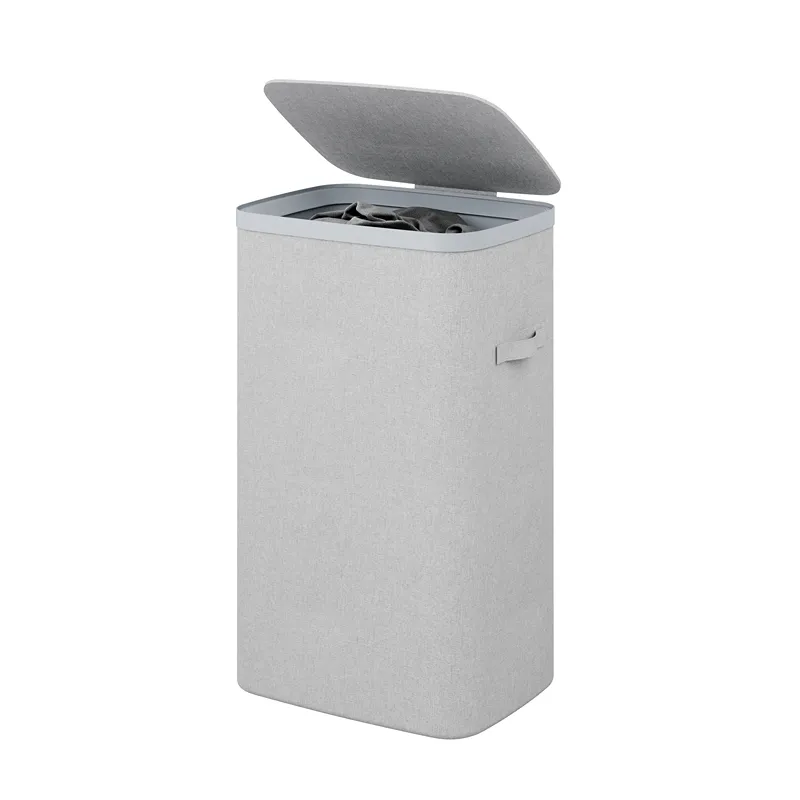 Weva Clary Laundry Basket with Lid – 60L – Light Grey product thumbnail 3