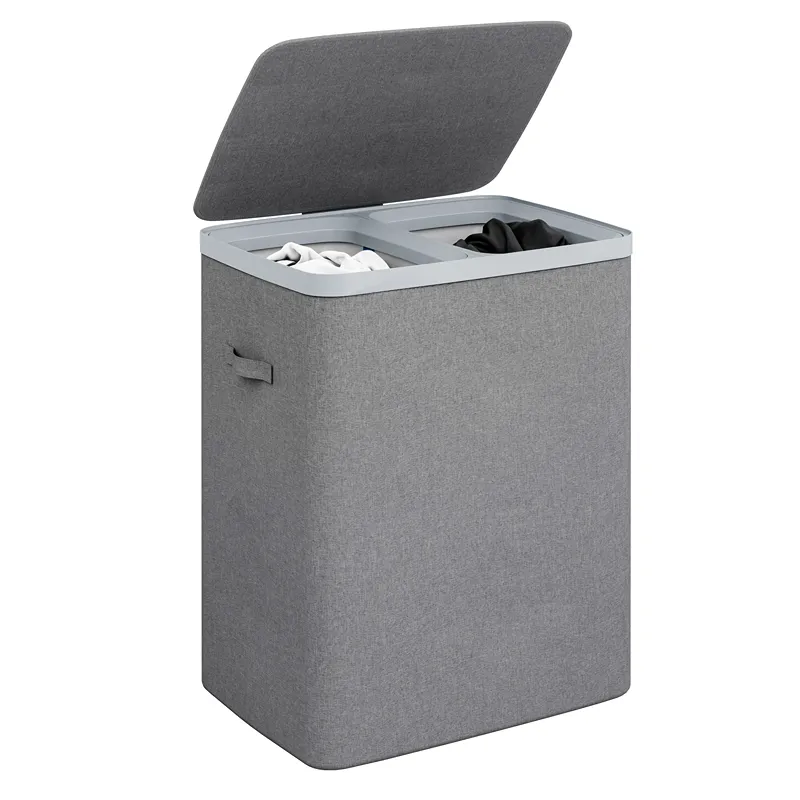 Weva Clary Duo Laundry Dual Basket with Lid – 100L – Dark Grey product thumbnail 3