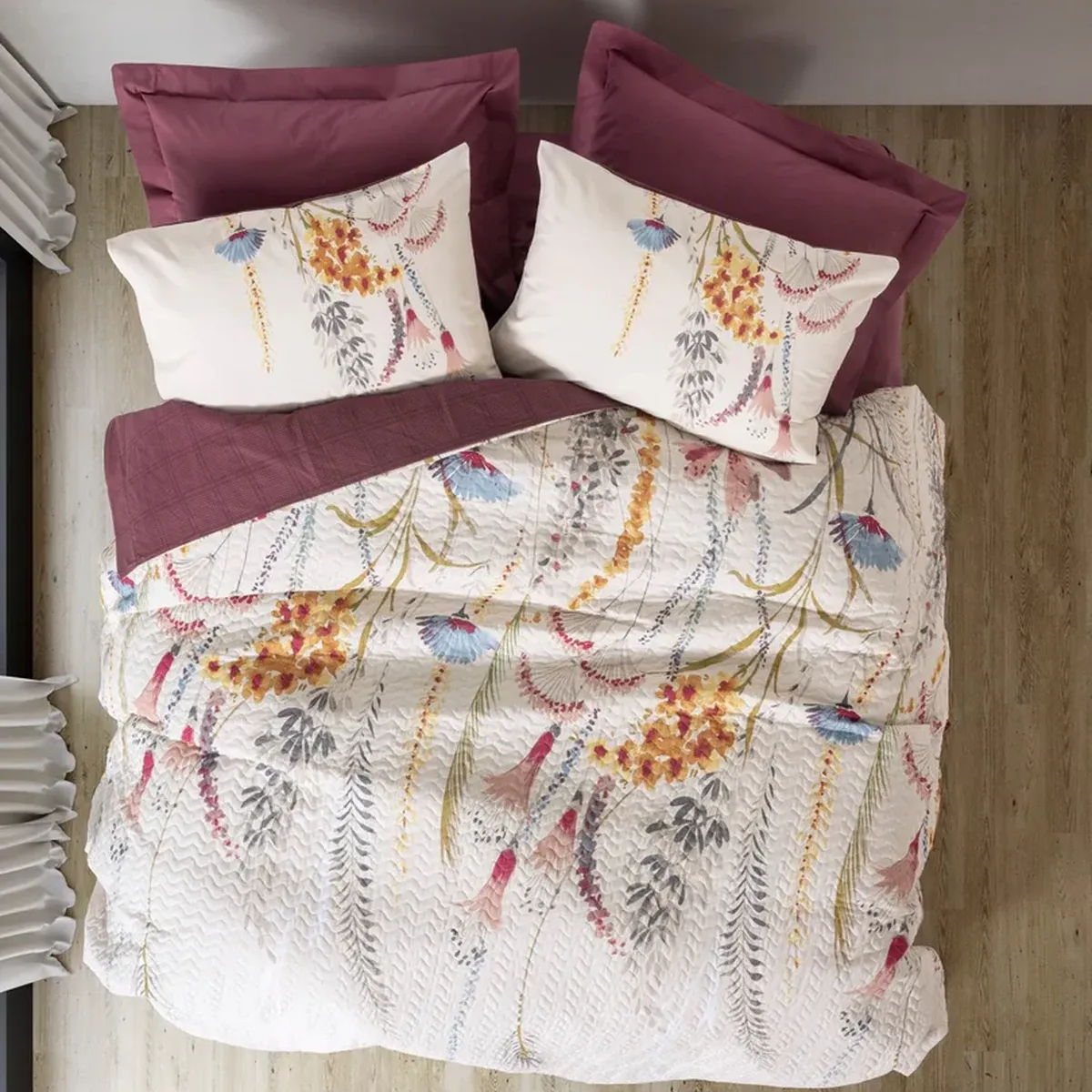 Nova Home Duvet Cover Set Rainforce Flos - 100% Cotton - King & Super King - 4 Pcs - Multicolor product thumbnail 3