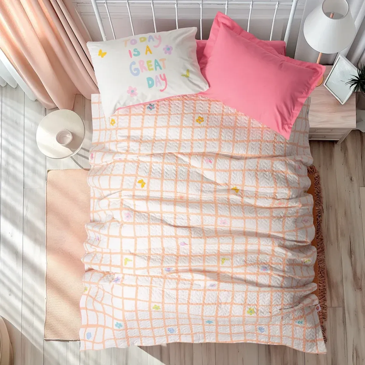 Nova Home Duvet Cover Set Rainforce Jours - 100% Cotton - Single & Twin - 3 Pcs - Multicolor product thumbnail 3