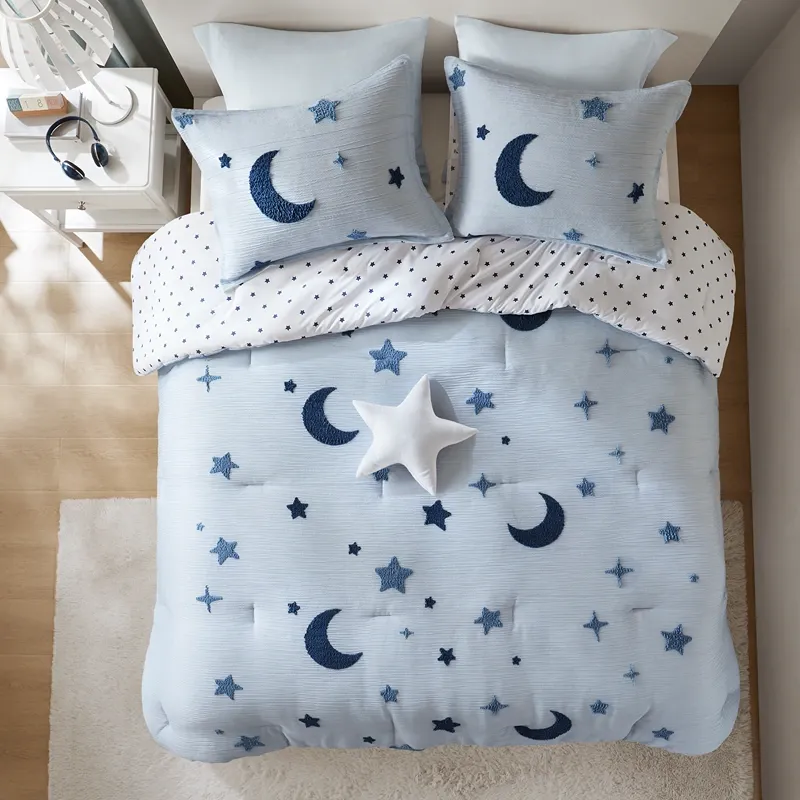 Nova Home Lunara Tufted Jacquard Kids Comforter Set - Blue (Available in Sizes) product thumbnail 16