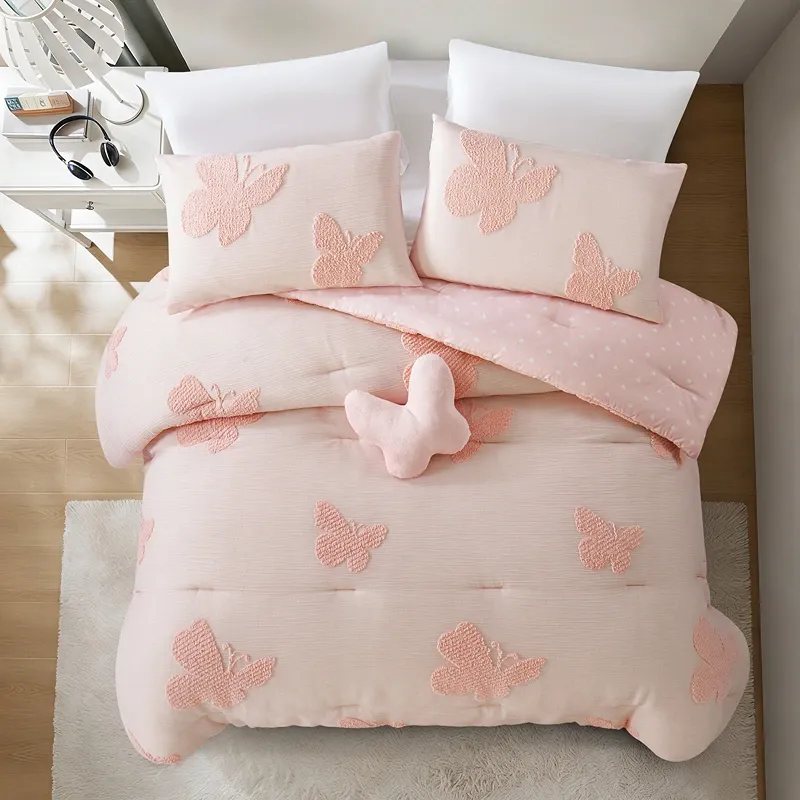 Nova Home Flutta Tufted Jacquard Kids Comforter Set - Pink (Available in Sizes) product thumbnail 10