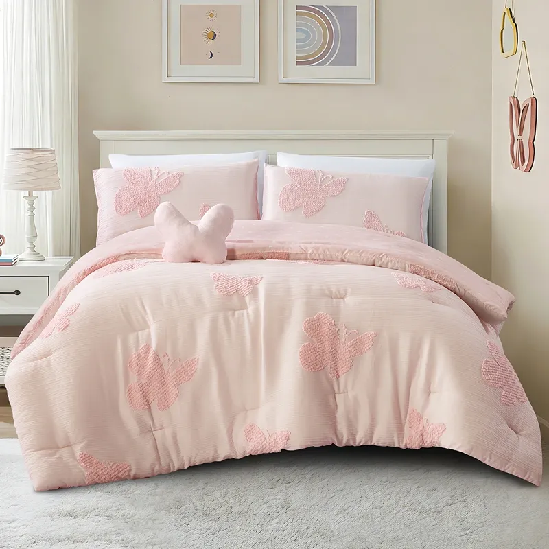 Nova Home Flutta Tufted Jacquard Kids Comforter Set - Pink (Available in Sizes) product thumbnail 17