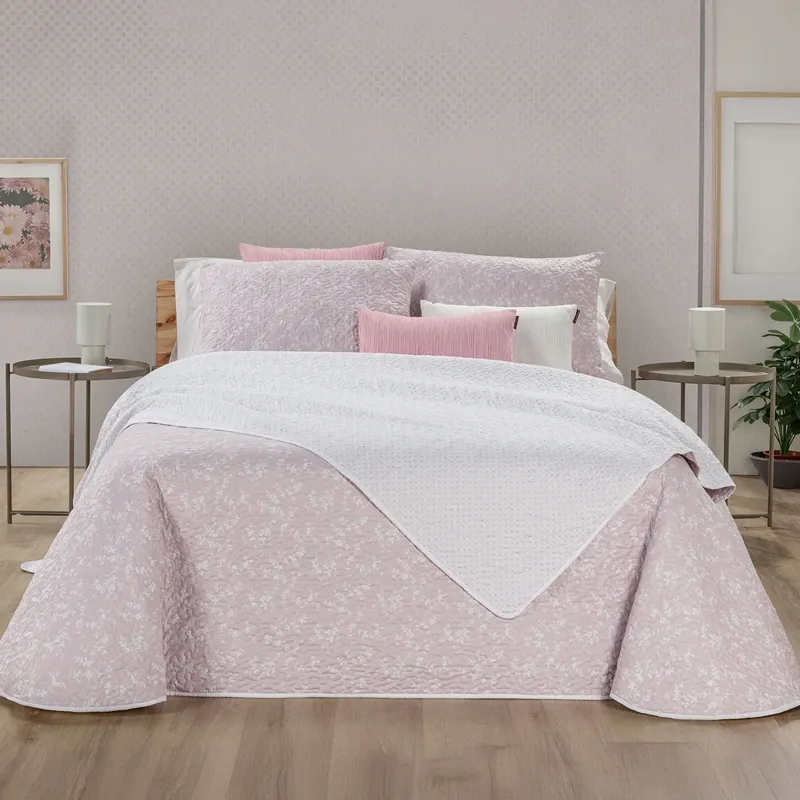 Manterol Bouti Summer Reversible Summer Bedspread Set - Pink (131 04) (Available in Sizes) product thumbnail 3