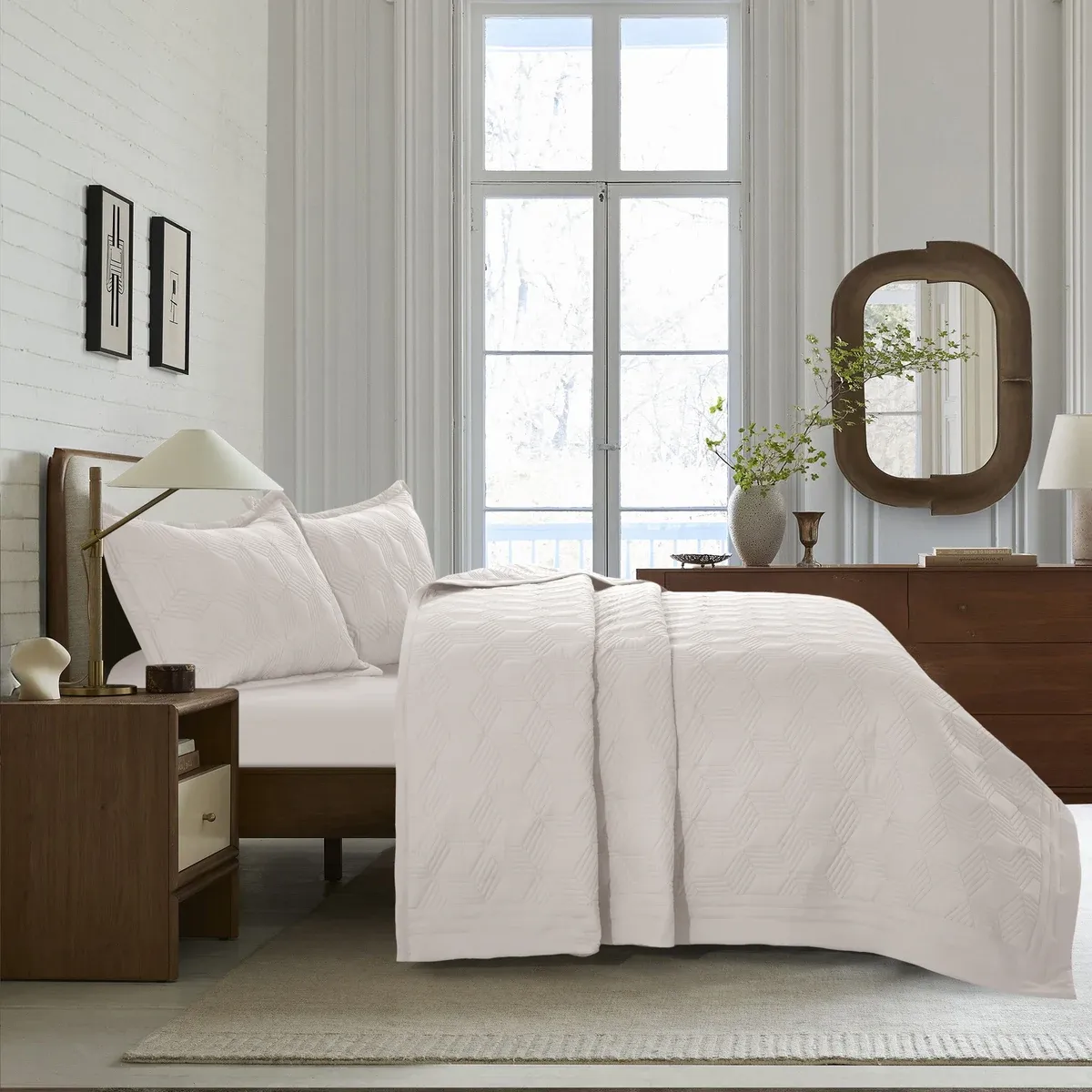 Nova Home Bed Spread Set Vectra - Microfiber - Ivory (Available In Sizes) product thumbnail 17