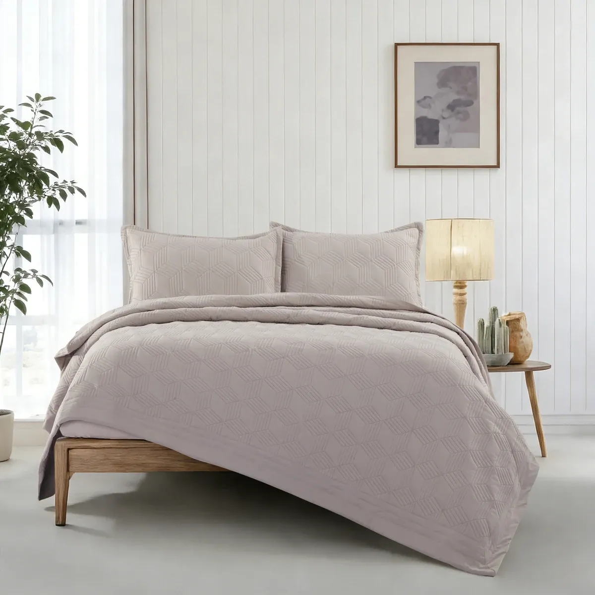 Nova Home Bed Spread Set Vectra - Microfiber - Taupe (Available In Sizes) product thumbnail 15