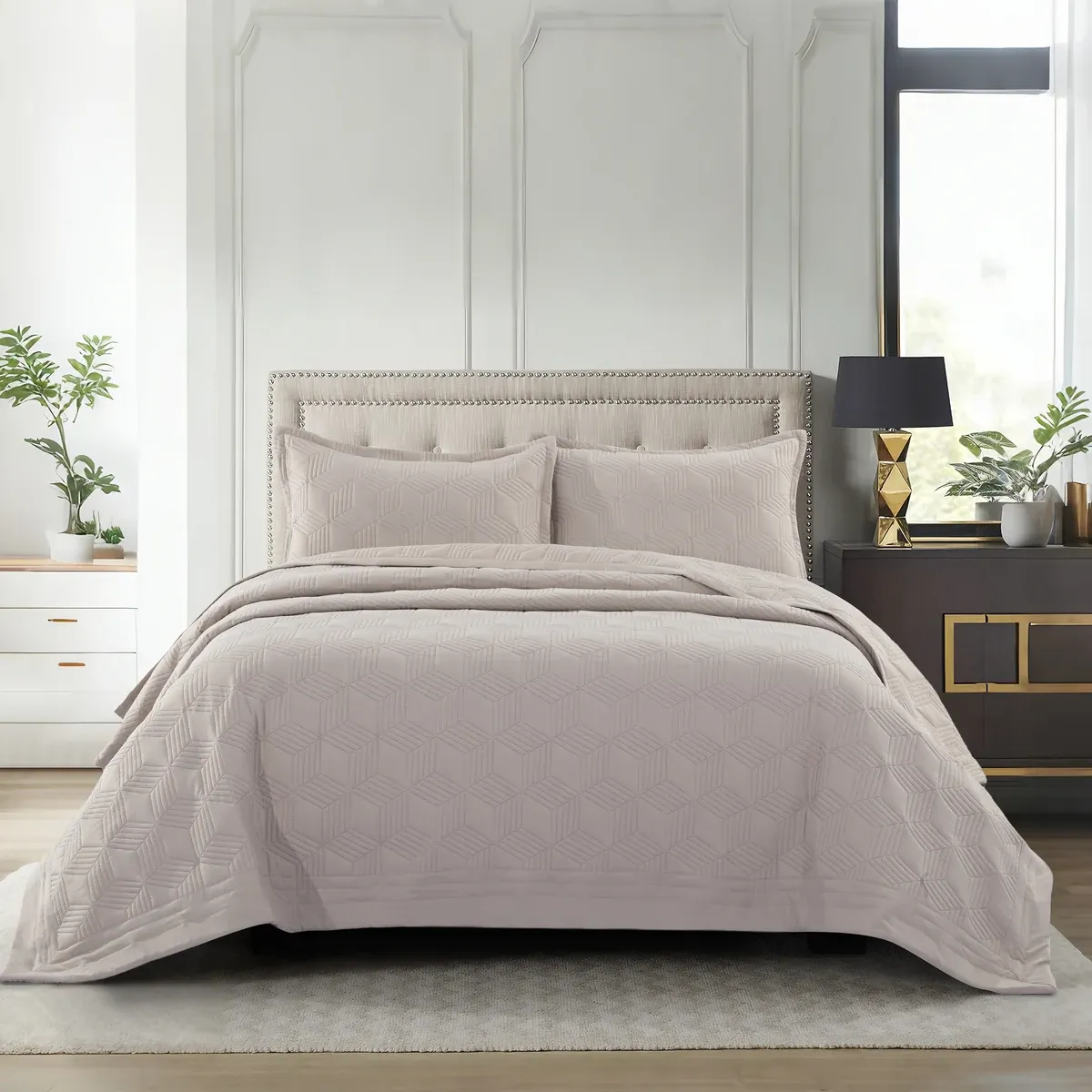 Nova Home Bed Spread Set Vectra - Microfiber - Taupe (Available In Sizes) product thumbnail 16
