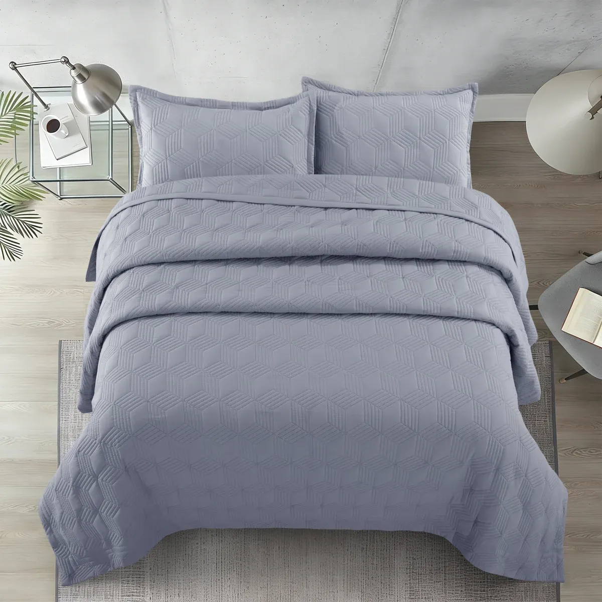 Nova Home Bed Spread Set Vectra - Microfiber - Grey (Available In Sizes) product thumbnail 14