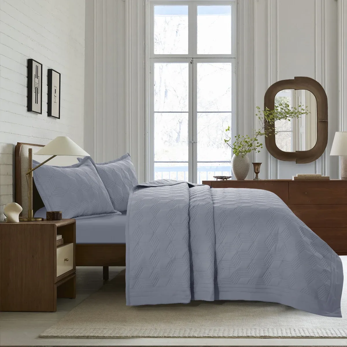 Nova Home Bed Spread Set Vectra - Microfiber - Grey (Available In Sizes) product thumbnail 17