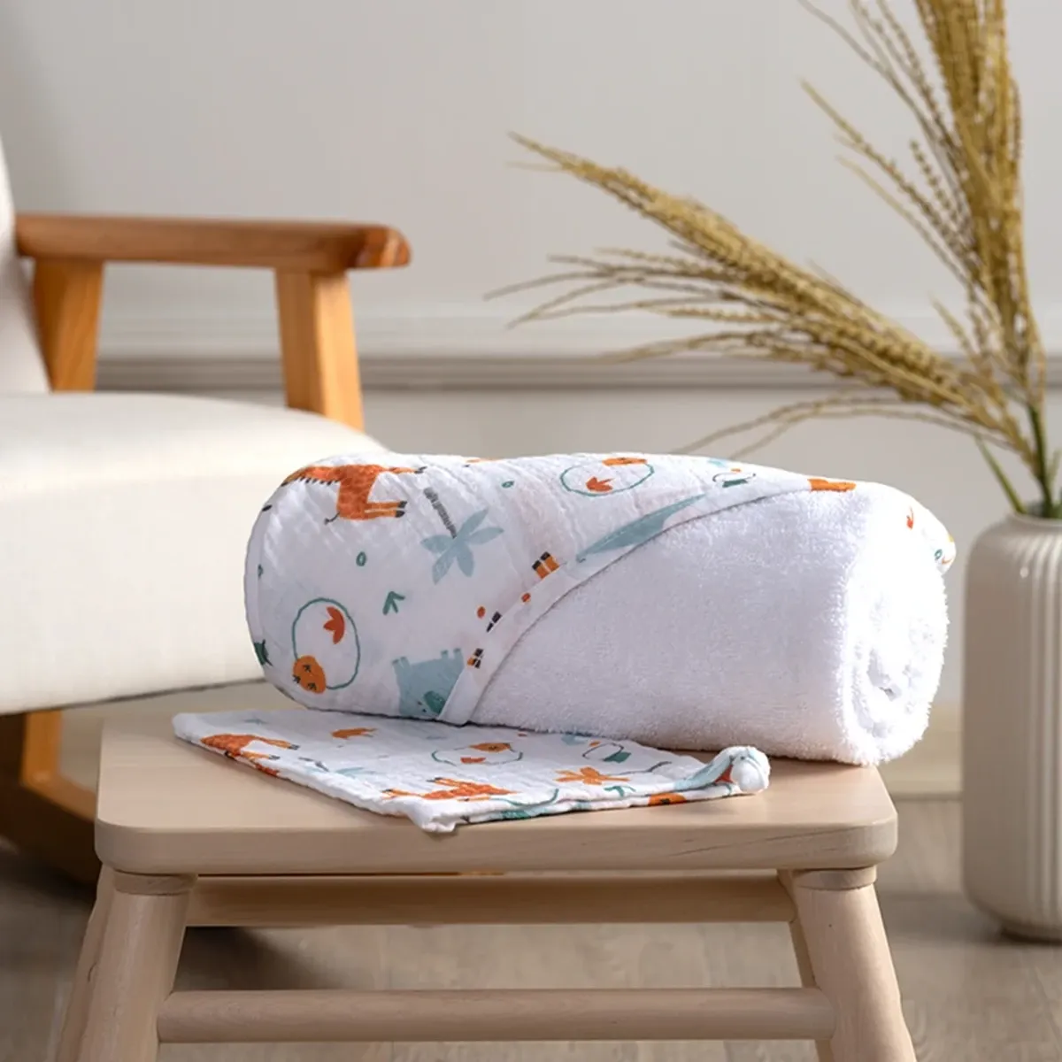 Funna Baby Hooded Towel Giraffa - Blue product thumbnail 3
