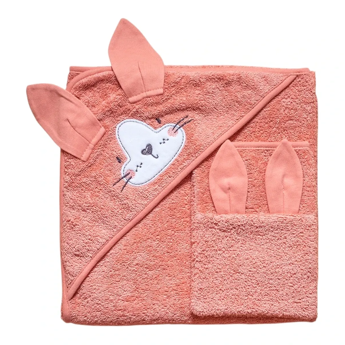 Funna Baby Hooded Towel Bath Time Cat - Pink product thumbnail 3