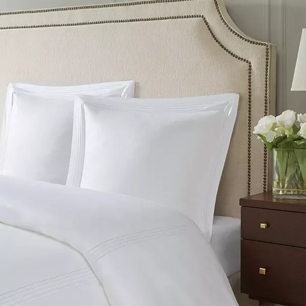 Nova Home Cruise Euro Sham Set - 100% Cotton, 600 Thread Count - 2 Pcs - White product thumbnail 3