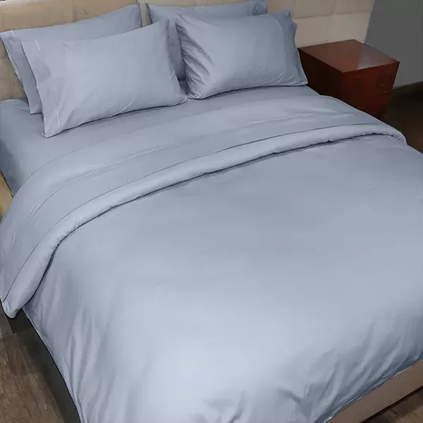 Fieldcrest Plain Duvet Cover - 100% Cotton - 220 Thread Count - Blue (Available in sizes) product thumbnail 4