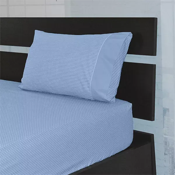 Cannon Dots & Stripes Fitted Sheet Set - Poly Cotton - Blue (Available in Sizes) product thumbnail 7