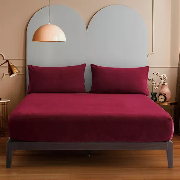 Nova Home WarmFit Winter Microfleece Fitted Sheet Set - Burgandy (Available in Sizes) product thumbnail 13