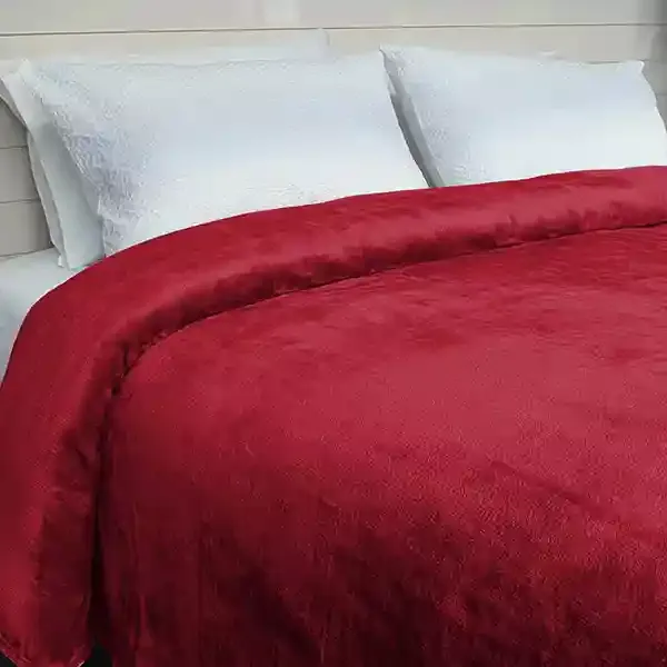 Nova Home Doux Soft Silk Touch Blanket - Burgandy product thumbnail 3