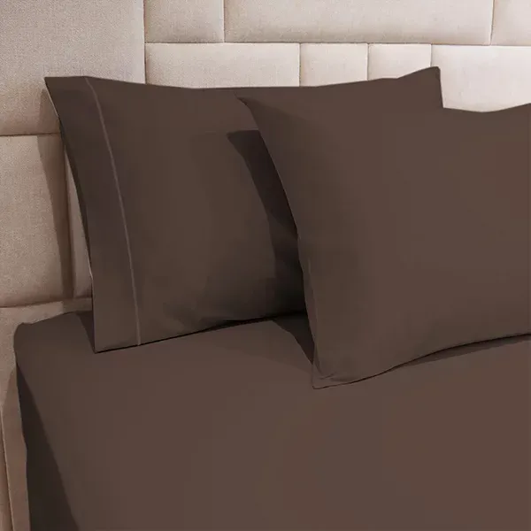 Fieldcrest Plain Pillowcase Set - 100% Cotton - 2 Pcs - Dark Brown product thumbnail 3