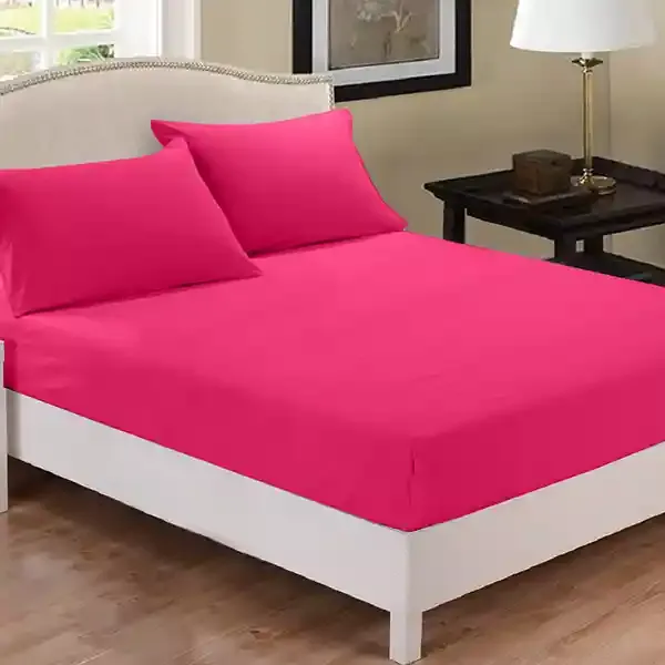Fieldcrest Plain Fitted Sheet Set - 100% Cotton - 220 Thread Count - Fushia (Available in sizes) product thumbnail 5