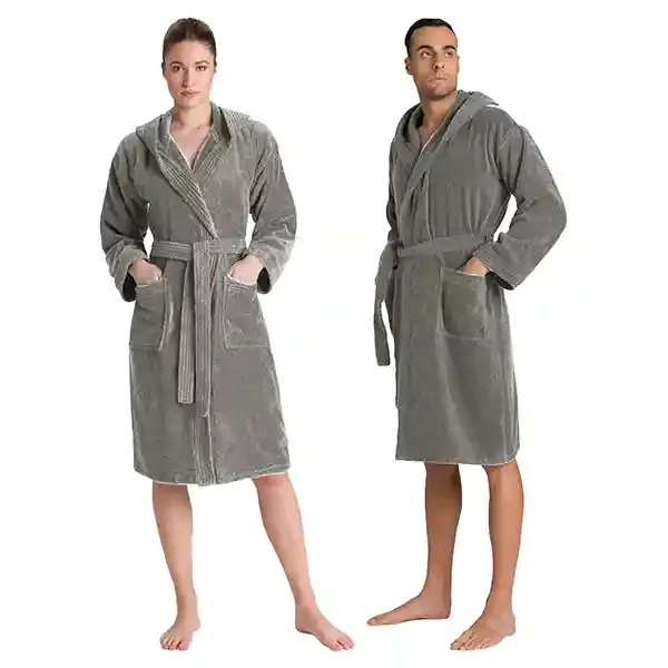 Cannon Plain Unisex Bathrobe (1 Piece) - 100% Cotton - Grey (Available in sizes) product thumbnail 7