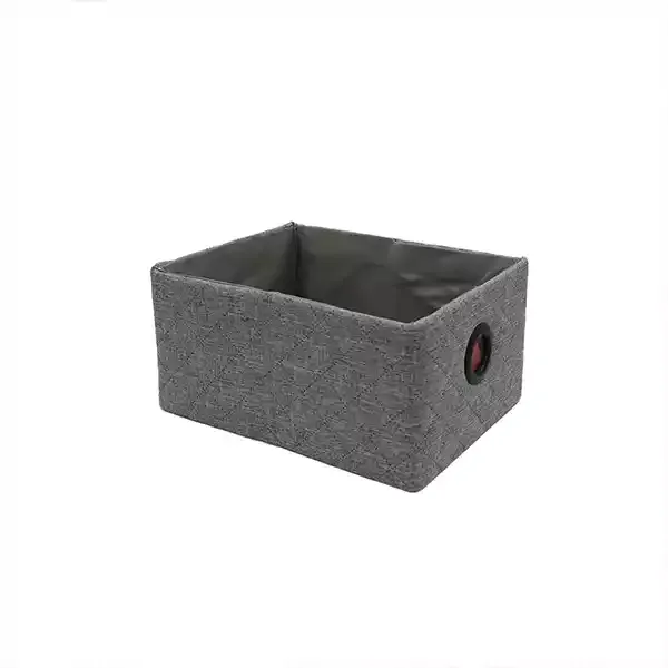 Weva Hammer Foldable Textile Storage Basket - 19x26x13 cm - Grey product thumbnail 3