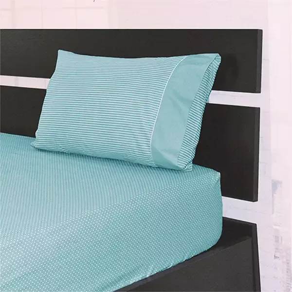 Cannon Dots & Stripes Fitted Sheet Set - Poly Cotton - Jade (Available in Sizes) product thumbnail 13