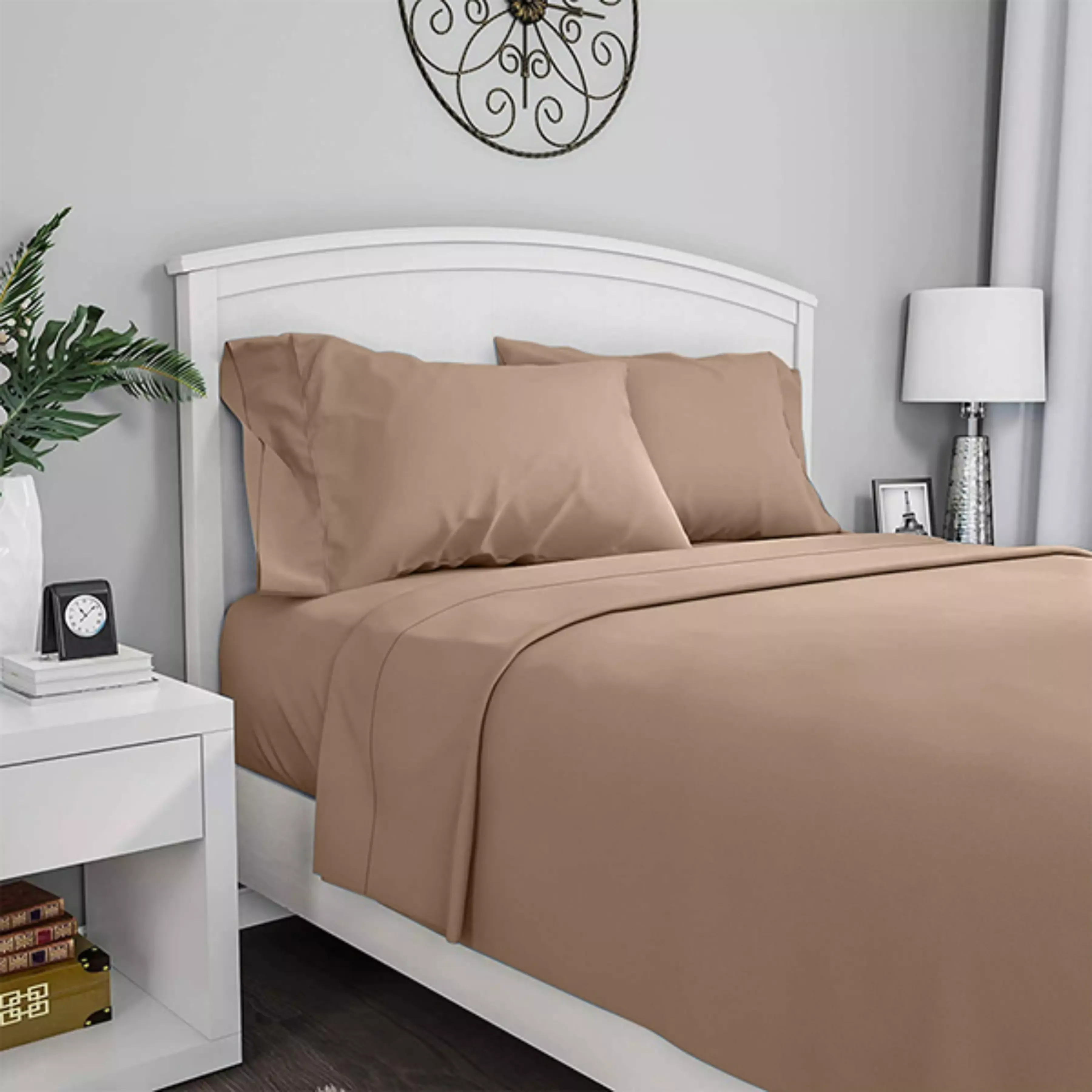 Fieldcrest Plain Flat Sheet - 100% Cotton - 220 Thread Count - Linen (Available in sizes) product thumbnail 3