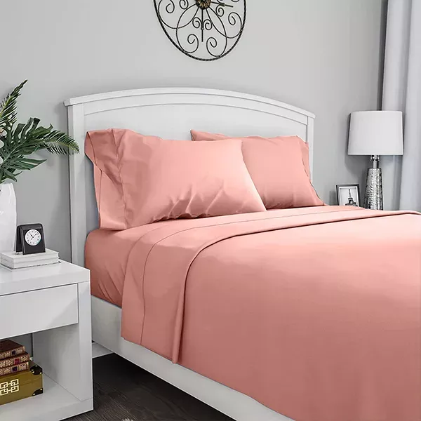 Fieldcrest Plain Flat Sheet - 100% Cotton - 220 Thread Count - OldRose (Available in sizes) product thumbnail 2
