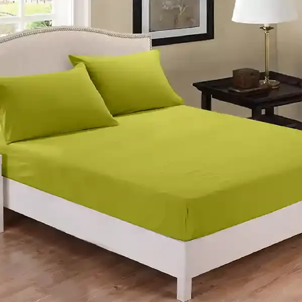 Fieldcrest Plain Fitted Sheet Set - 100% Cotton - 220 Thread Count - Pistache (Available in sizes) product thumbnail 5